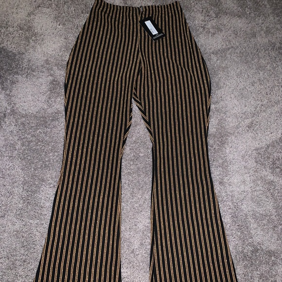 gold striped pants